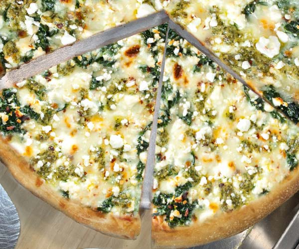 pizza slice spinach feta